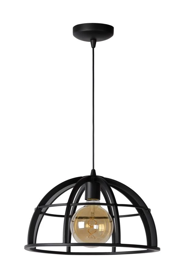 Lucide DIKRA - Pendant light - Ø 40 cm - 1xE27 - Black - off